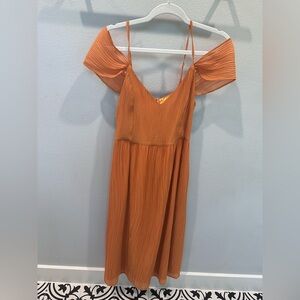 Express Strapless Dress in Warm Orange